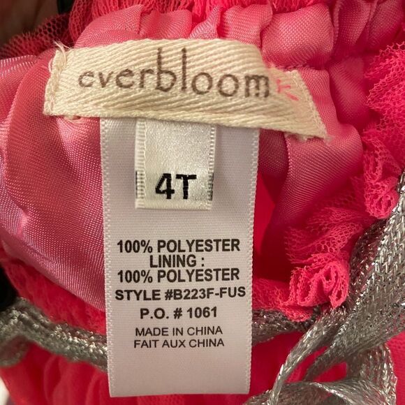 Everbloom Studio Girls Bright Pink Tulip TuTu Skirt Size 4T NWT - Picture 4 of 5